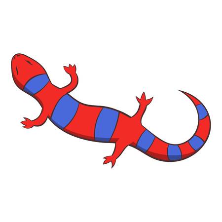 Red lizard icon. Cartoon illustration of red lizard vector icon for web