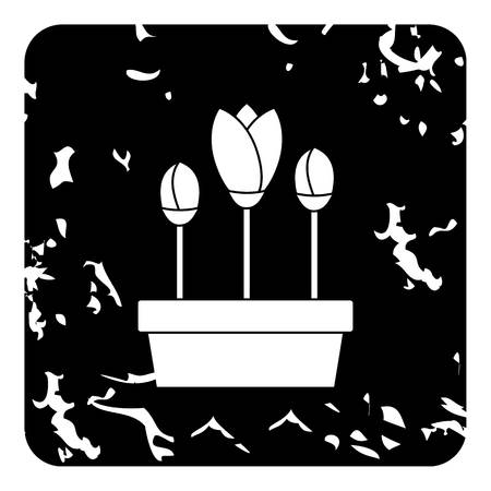 Crocus icon. Grunge illustration of crocus vector icon for webのイラスト素材