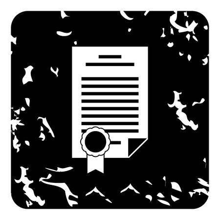 Insurance document icon. Grunge illustration of insurance document vector icon for webのイラスト素材