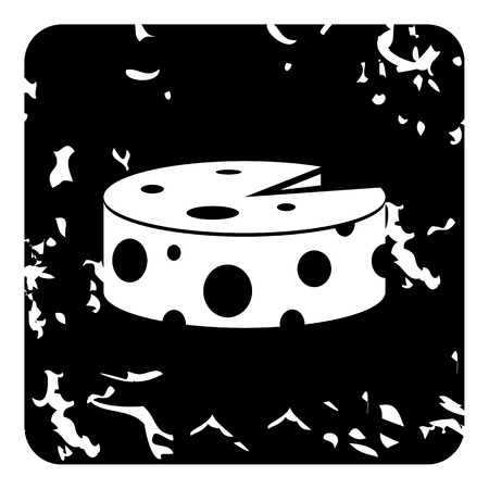 Wheel of cheese icon. Grunge illustration of wheel of cheese vector icon for webのイラスト素材