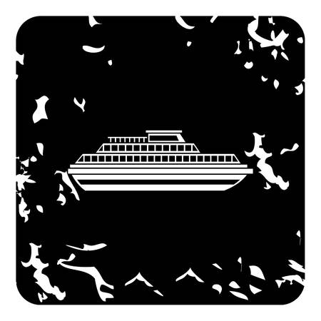 Ship icon. Grunge illustration of ship vector icon for webのイラスト素材