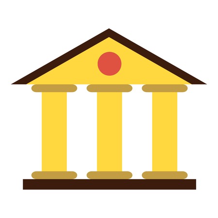 Justice court building icon. Flat illustration of justice court building vector icon for web designのイラスト素材