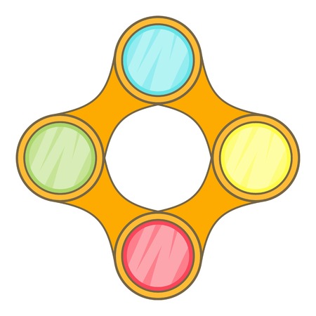 Diagram with 4 steps icon. Cartoon illustration of diagram with 4 steps vector icon for webのイラスト素材