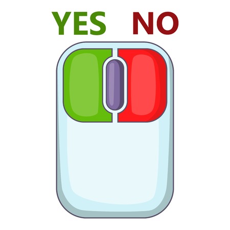 Computer mouse with red and green buttons icon. Cartoon illustration of computer mouse with red and green buttons vector icon for webのイラスト素材