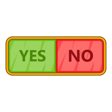 Yes and now sign icon. Cartoon illustration of yes and now sign vector icon for webのイラスト素材
