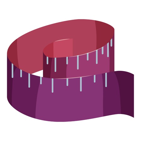 Purple measuring tape icon. Cartoon illustration of purple measuring tape vector icon for webのイラスト素材