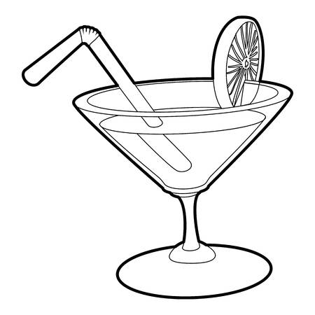 Cocktail icon. Outline illustration of cocktail vector icon for webのイラスト素材
