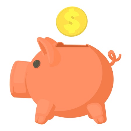 Money box icon. Cartoon illustration of money box vector icon for webのイラスト素材