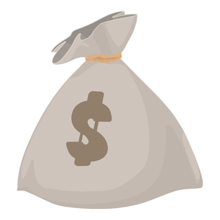 Money bag icon. Cartoon illustration of money bag vector icon for webのイラスト素材