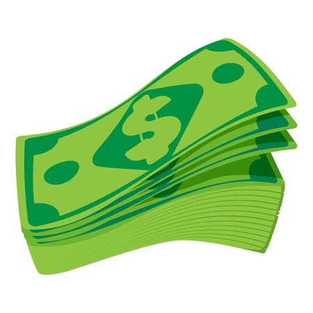 Pask cash icon. Cartoon illustration of pack cash vector icon for webのイラスト素材
