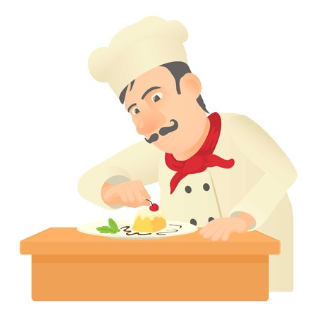 Pastry chef icon. Cartoon illustration of pastry chef vector icon for webのイラスト素材