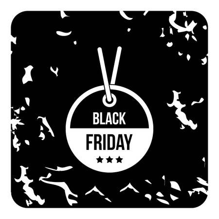 Label black friday icon. Grunge illustration of label black friday vector icon for webのイラスト素材