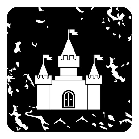 Royal castle icon. Grunge illustration of royal castle vector icon for webのイラスト素材