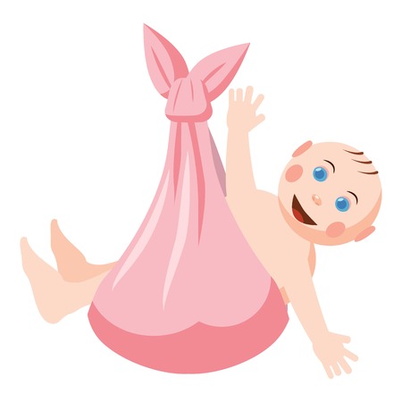 Kid in shawl icon. Cartoon illustration of kid in shawl vector icon for webのイラスト素材