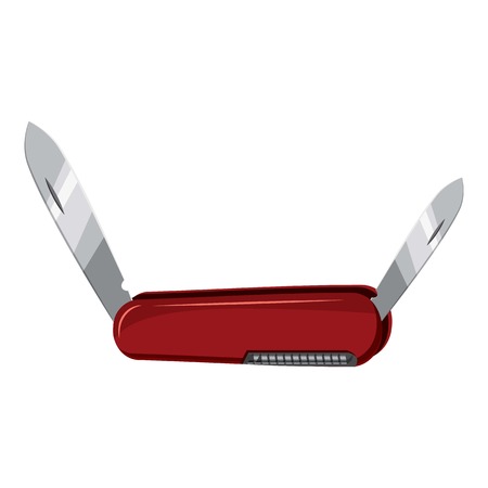 Folding knife icon. Cartoon illustration of folding knife vector icon for webのイラスト素材