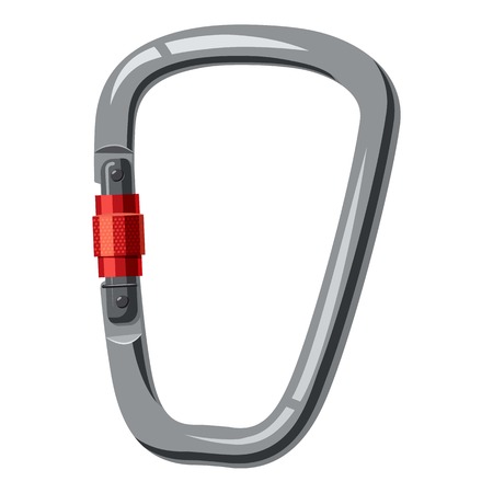 Carabiner icon. Cartoon illustration of carabiner vector icon for webのイラスト素材