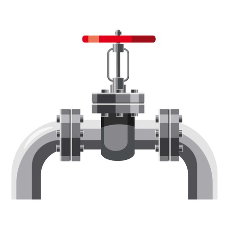 Oil pipe with valves icon. Cartoon illustration of oil pipe with valves vector icon for webのイラスト素材