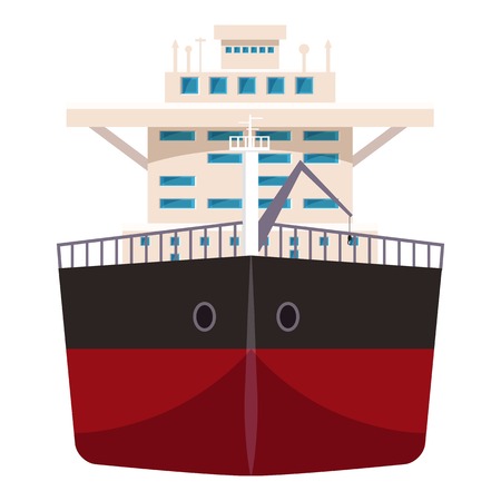 Ship with oil icon. Cartoon illustration of ship with oil vector icon for webのイラスト素材