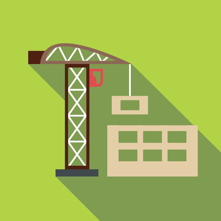 Crane with load icon. Flat illustration of crane with load vector icon for webのイラスト素材