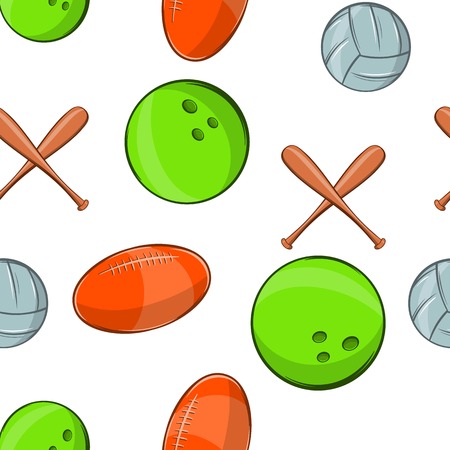 Sports stuff pattern. Cartoon illustration of sports stuff vector pattern for webのイラスト素材