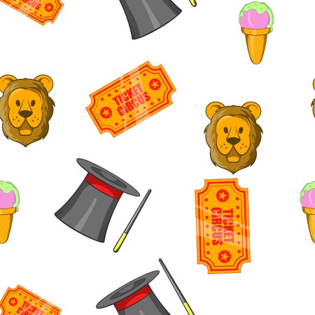 Concert in circus pattern. Cartoon illustration of concert in circus vector pattern for webのイラスト素材