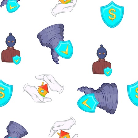 Disaster pattern. Cartoon illustration of disaster vector pattern for webのイラスト素材