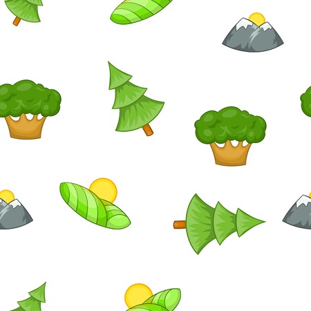 Nature pattern. Cartoon illustration of nature vector pattern for webのイラスト素材