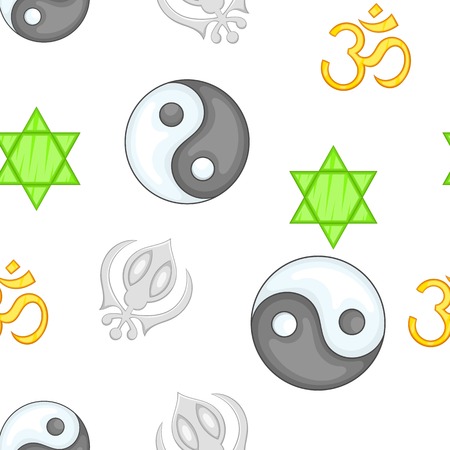 Religious faith pattern. Cartoon illustration of religious faith vector pattern for webのイラスト素材