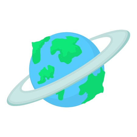 Earth planet icon. Cartoon illustration of earth planet vector icon for webのイラスト素材