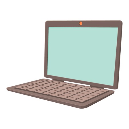 Laptop icon. Cartoon illustration of laptop vector icon for webのイラスト素材