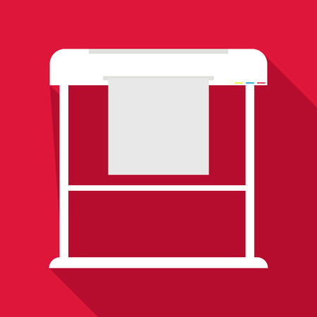 Large format printer icon. Flat illustration of large format printer vector icon for web isolated on baby blue backgroundのイラスト素材