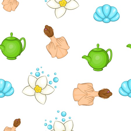 SPA elements pattern. Cartoon illustration of SPA elements vector pattern for webのイラスト素材