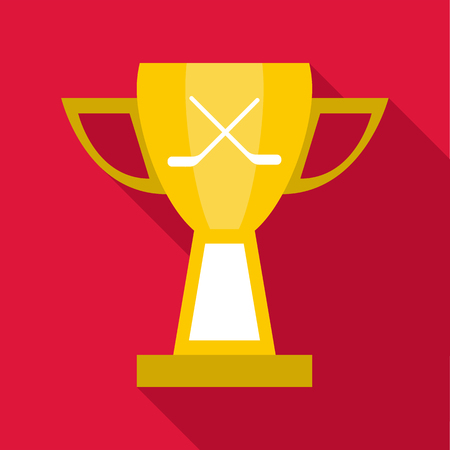 Ice hockey cup icon. Flat illustration of hockey cup vector icon for web designのイラスト素材