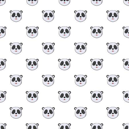Head of panda pattern. Cartoon illustration of head of panda vector pattern for webのイラスト素材