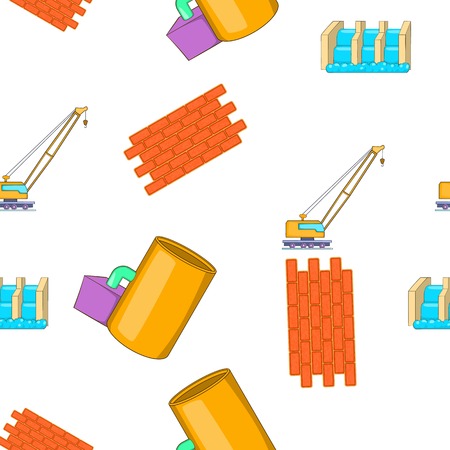 Industry and construction pattern. Cartoon illustration of industry and construction vector pattern for webのイラスト素材