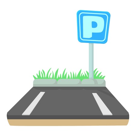 Parking icon. Cartoon illustration of parking vector icon for webのイラスト素材