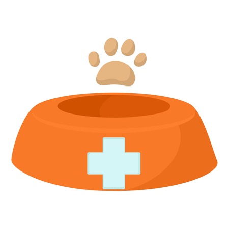Dog bowl icon. Cartoon illustration of dog bowl vector icon for webのイラスト素材
