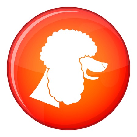 Poodle dog icon in red circle isolated on white background vector illustrationのイラスト素材