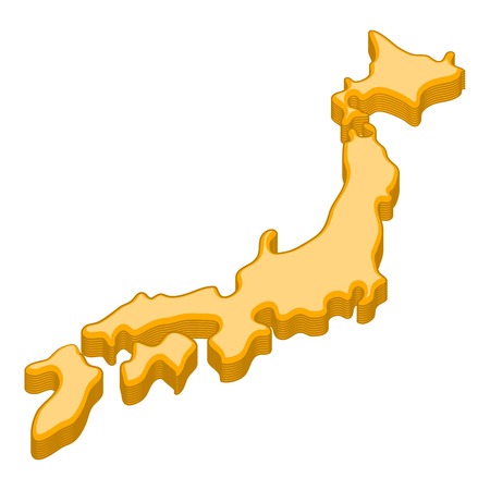 Map of Japan icon. Cartoon illustration of map of Japan vector icon for webのイラスト素材