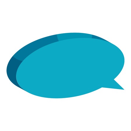 Blue speech bubble icon. Cartoon illustration of blue speech bubble vector icon for webのイラスト素材