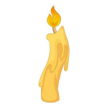 Burning candle with dripping wax icon. Cartoon illustration of vector icon for webのイラスト素材