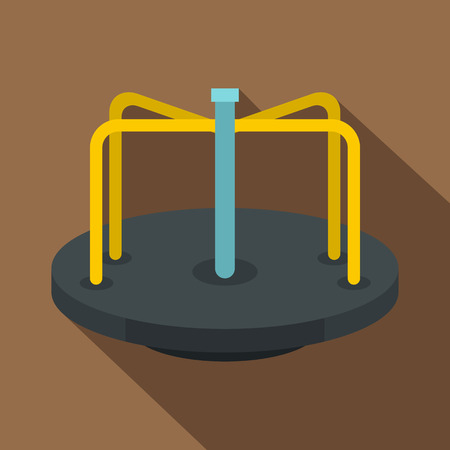 Merry go round icon. Flat illustration of merry go round vector icon for web isolated on coffee backgroundのイラスト素材