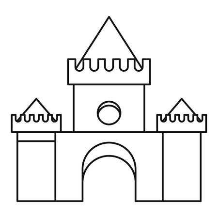 Fairytale magic castle icon. Outline illustration of fairytale magic castle vector icon for webのイラスト素材