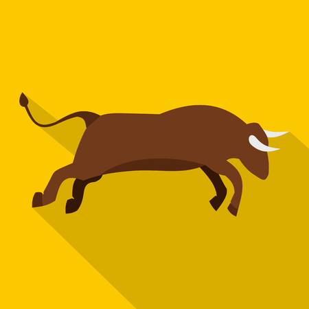 Bull icon. Flat illustration of bull vector icon for webのイラスト素材