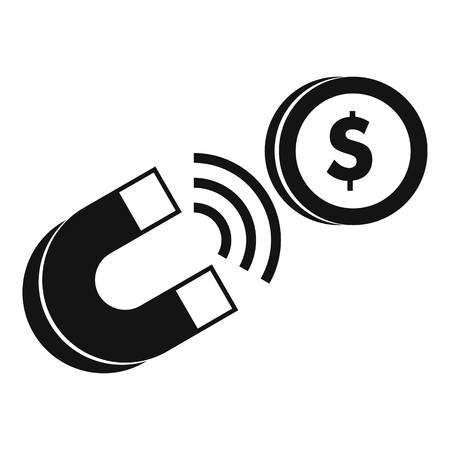Magnet with coin icon. Simple illustration of magnet with coin vector icon for webのイラスト素材
