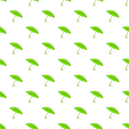 Green umbrella pattern. Cartoon illustration of green umbrella vector pattern for webのイラスト素材