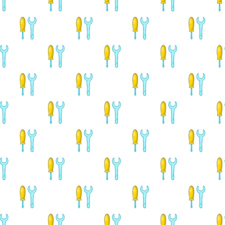 Wrench and screwdriver pattern. Cartoon illustration of wrench and screwdriver vector pattern for webのイラスト素材