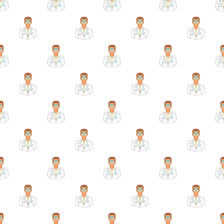 Doctor pattern. Cartoon illustration of doctor vector pattern for webのイラスト素材