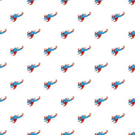 Superhero flying to fight pattern. Cartoon illustration of superhero flying to fight vector pattern for webのイラスト素材