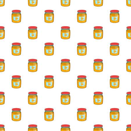 Jar of honey pattern. Cartoon illustration of jar of honey vector pattern for webのイラスト素材